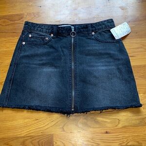 Free People black mini denim skirt